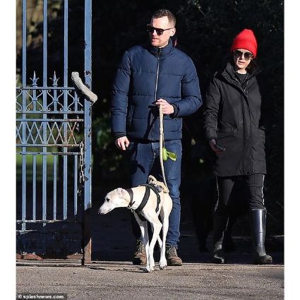Jasper Waller Bridge and his fiance Michelle Dockery spotted on dog walk. 